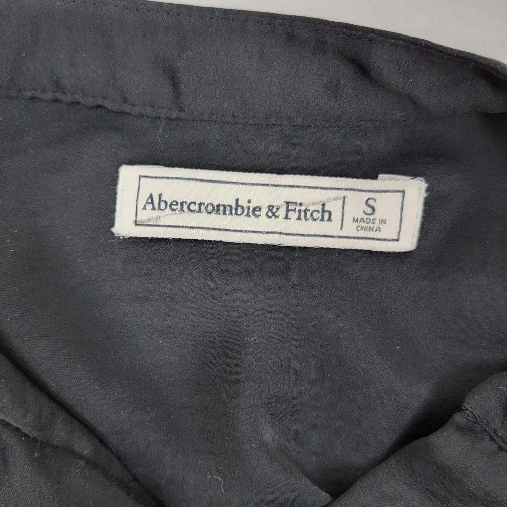 Abercrombie & Fitch Peasant Top Button Down Blouse Tie Sleeves Women's Small - Picture 8 of 11